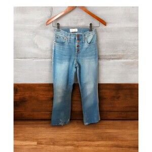 Madewell Women's Jeans Cali Demi Boot  Size 23 High Rise Button Fly Bess Wash